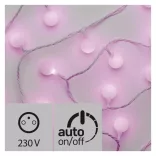 LED fényfüzér, cseresznye -golyók 2,5 cm, 4 m, kül- és beltéri, rózsaszín D5AP01