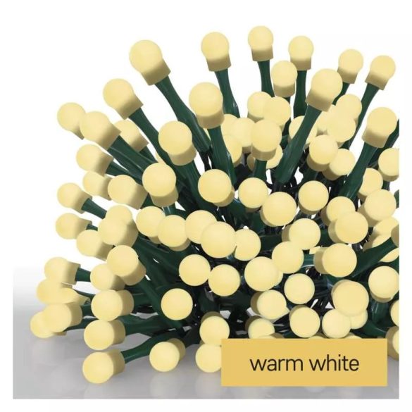 LED karácsonyi fényfüzér, cseresznye,30m,kültéri és beltéri,meleg fehér ZY1603T