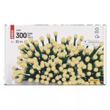 LED karácsonyi fényfüzér, cseresznye,30m,kültéri és beltéri,meleg fehér ZY1603T