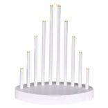 LED gyertyatartó, fehér, 24,5 cm, 3x AA, beltéri, meleg fehér, időzítő ZY2107