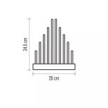 LED gyertyatartó, fehér, 24,5 cm, 3x AA, beltéri, meleg fehér, időzítő ZY2107