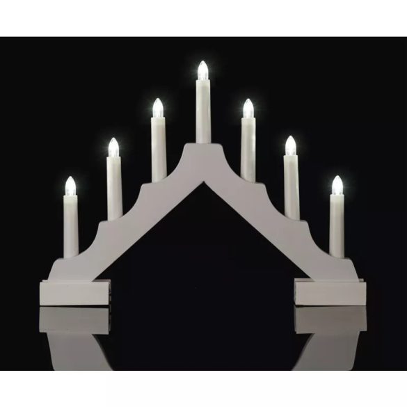 KARÁCSONYI GYERTYA-PIRAMIS 7LED IP20 2xAA IDŐZÍTŐ FHR MELEG DCAW12