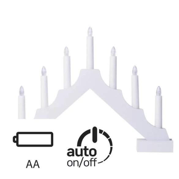 KARÁCSONYI GYERTYA-PIRAMIS 7LED IP20 2xAA IDŐZÍTŐ FHR MELEG DCAW12