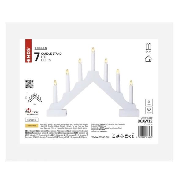 KARÁCSONYI GYERTYA-PIRAMIS 7LED IP20 2xAA IDŐZÍTŐ FHR MELEG DCAW12