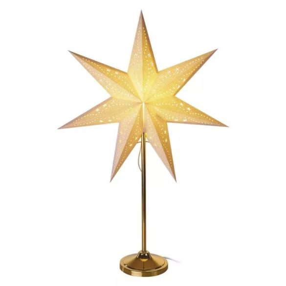 LED papírcsillag, aranyszínű talppal, 45 cm, beltéri DCAZ15