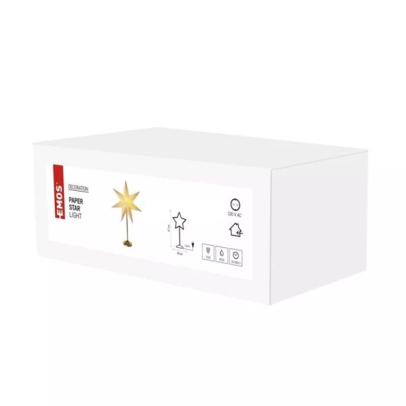 LED papírcsillag, aranyszínű talppal, 45 cm, beltéri DCAZ15