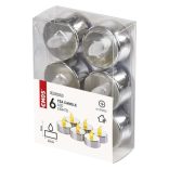 HOME DECO LED TEAMÉCSES EZÜST 6DB 3.8cm 6xCR2032 DCCV12