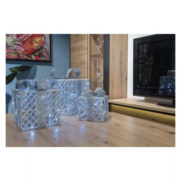 EMOS LED ajándékok, 3 méret, beltéri, hideg fehér, időzítő DCFC10