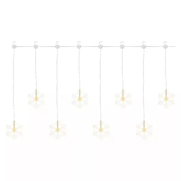 LED karácsonyi fényfüggöny – hópelyhek, 84 cm, beltéri, meleg fehér DCGW06