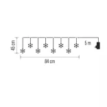 LED karácsonyi fényfüggöny – hópelyhek, 84 cm, beltéri, meleg fehér DCGW06