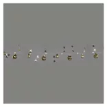 LED karácsonyi fényfüzér, arany gömb csillagokkal,1,9m, 2xAA, beltéri,meleg feh.