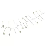LED fényfüzér- gyöngyök, 1,2 m, 3xAA, beltéri,meleg fehér, időzítővel. DCGW15