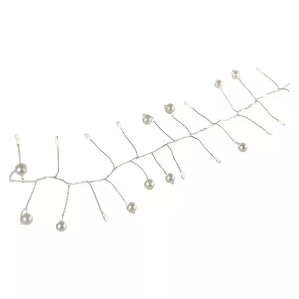 LED fényfüzér- gyöngyök, 1,2 m, 3xAA, beltéri,meleg fehér, időzítővel. DCGW15