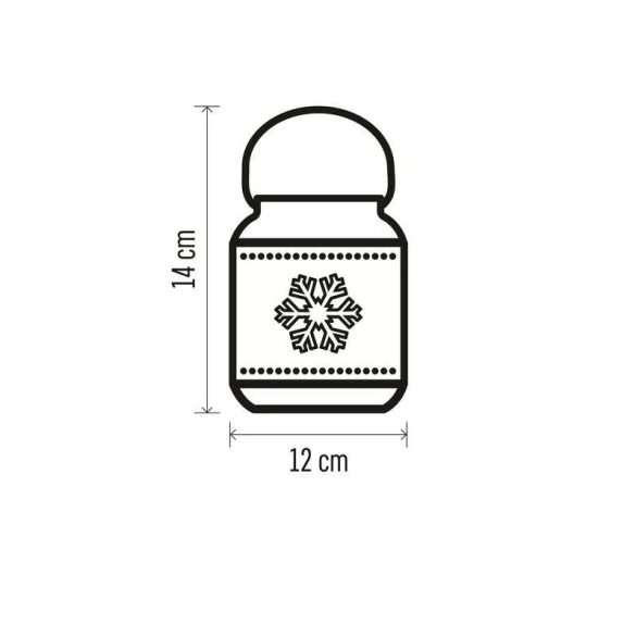 LED dekoráció-lámpa hópelyhekkel, fém, fehér,14 cm,3x AAA,beltéri,vintage DCLV11