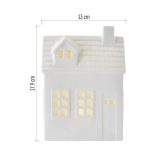 LED kerámia házikó, 18 cm, 1x CR2032, beltéri, meleg fehér, időzítő,DCLW37