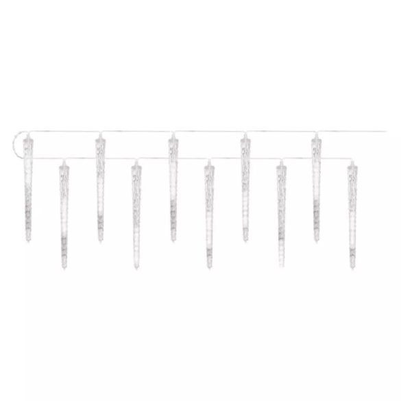 LED karácsonyi fényfüzér-10x jégcsap,3,6m,kültéri és beltéri,hideg fehér DCPC01