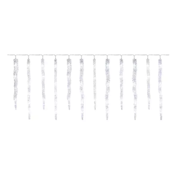 LED karácsonyi girland-jégcsapok,12db,3,6 m,kültérre és beltérre,hideg f. DCPC07