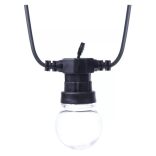 LED fényfüzér-10x party égő,átlátszó,5m,kültéri és beltéri,meleg fehér DCPW02