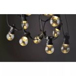 LED fényfüzér-10x party égő,átlátszó,5m,kültéri és beltéri,meleg fehér DCPW02