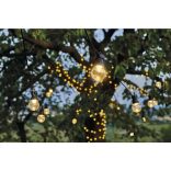 LED fényfüzér-10x party égő,átlátszó,5m,kültéri és beltéri,meleg fehér DCPW02