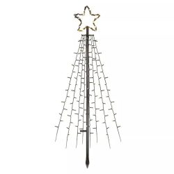   LED karácsonyfa, fém, 180 cm, kültéri és beltéri, meleg fehér, időzítő DCTW02