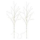 LED dekoráció - 2 db nyírfaág,60 cm,3 db AA, kül- és beltéri, meleg fehér, timer