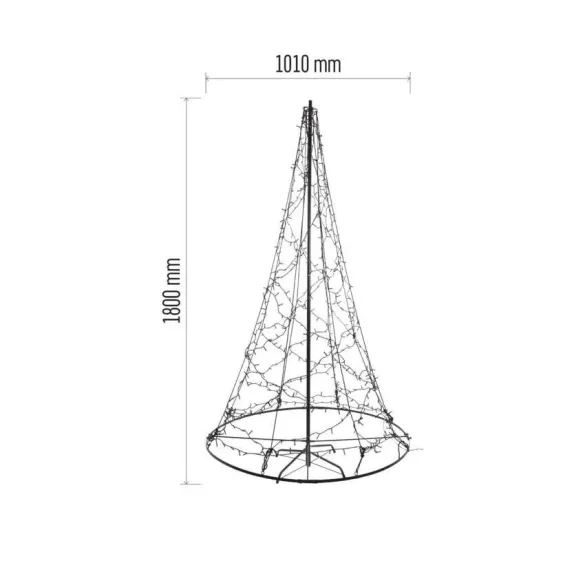 LED karácsonyfa, 180 cm, kültérre és beltérre, meleg fehér (vintage), DCTW32