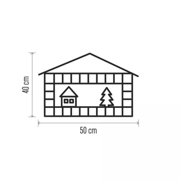 LED adventi naptár, fa, 40x50 cm, 2x AA, beltéri, meleg fehér, időzítő DCWW01