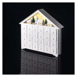 LED adventi naptár, fa, 35x33 cm, 2x AA, beltéri, meleg fehér, időzítő DCWW02