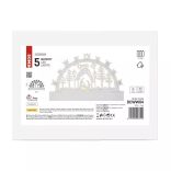 LED karácsonyi betlehem, fa, 14 cm, 3x AA, beltéri, meleg fehér, időzítő ZY2314