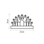 LED karácsonyi betlehem, fa, 14 cm, 3x AA, beltéri, meleg fehér, időzítő ZY2314