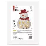 LED karácsonyi hóember, fa, 30 cm, 2x AA, beltéri, meleg fehér, időzítő ZY2331