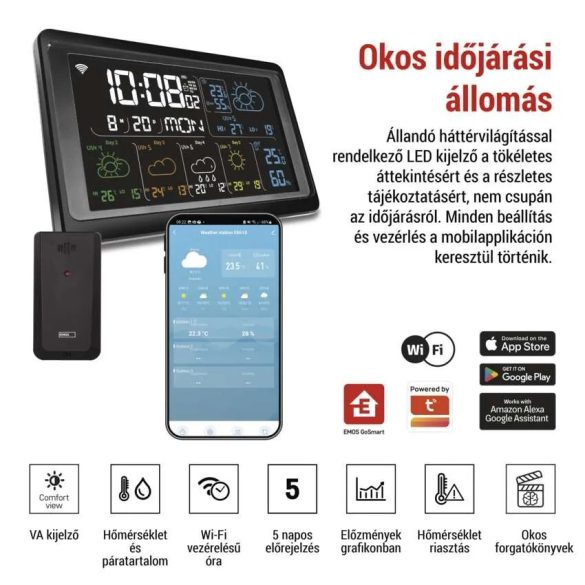 GoSmart E8610 vezeték nélküli időjárás állomás wifivel