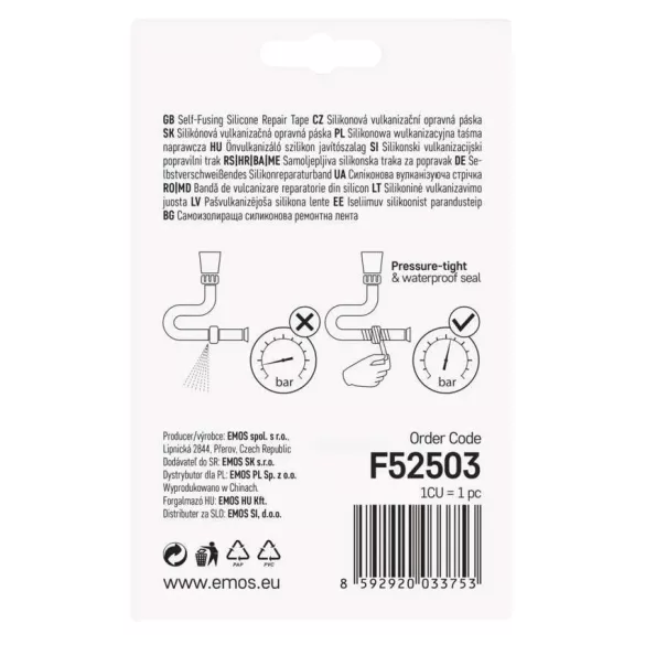 EMOS VULKANIZÁLÓ SZILIKONSZALAG 25/3 FEKETE F52503