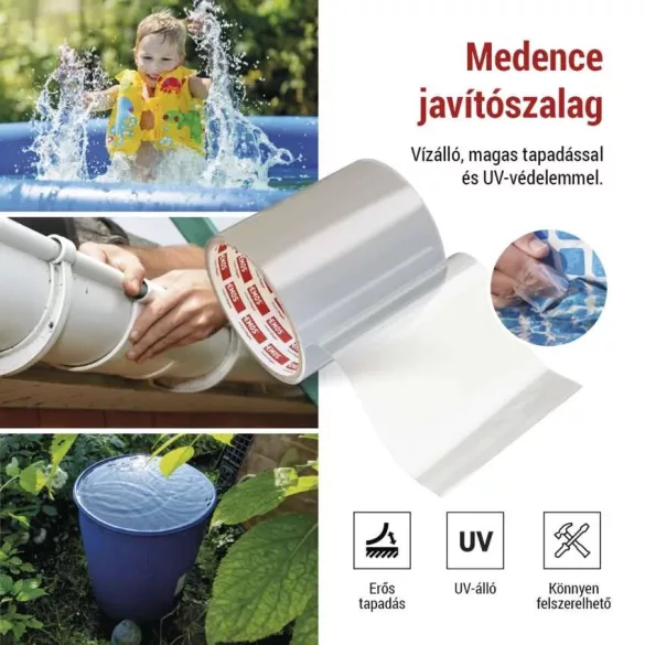 EMOS javító ragasztószalag úszómedencékhez,1mx100mm, átlátszó F6100