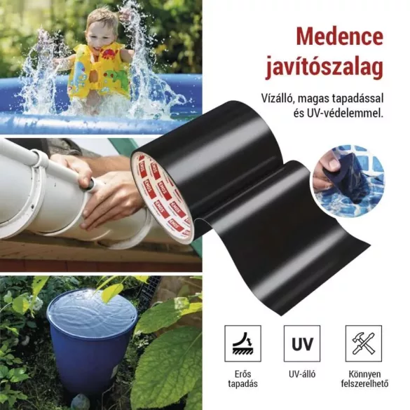 EMOS javító ragasztószalag úszómedencékhez,1mx100mm,fekete F6110