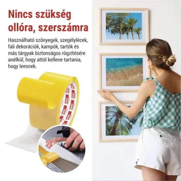 EMOS Kétoldalas DUCT szalag 50 mm / 10 m, átlátszó, F6302