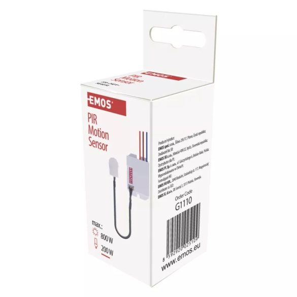 EMOS Mozgásérzékelő (PIR) IP20 6m 360°  G1110
