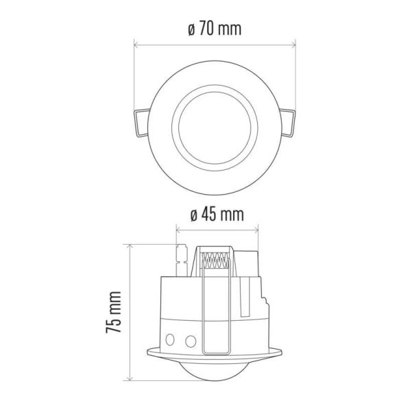 EMOS Mozgásérzékelő (PIR) IP20 6m 360° 70×70×75 mm G1160