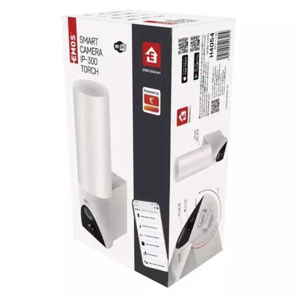 GOSMART IP-300 TORCH kültéri lámpa forgatható kamera wifivel, fehér H4054