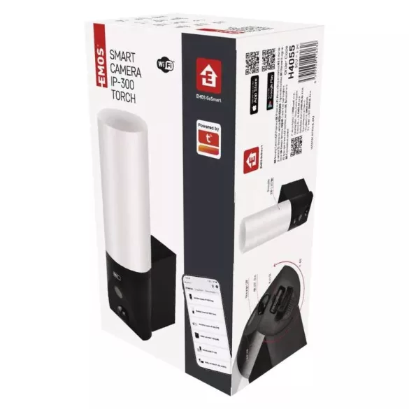 EMOS GoSmart IP-300 TORCH kültéri lámpa forgatható kamera wifivel, fekete H4055