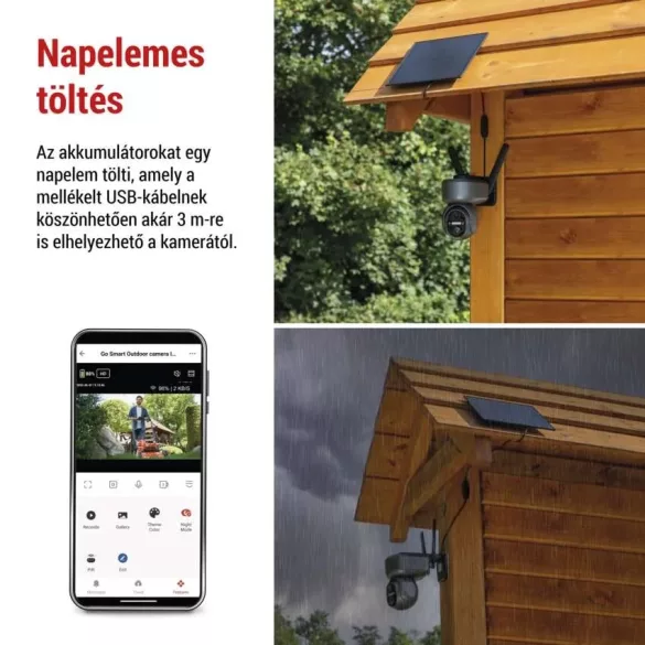 GoSmart 4G/LTE kültéri forgatható kamera IP-6000 OWL, szürke H4058