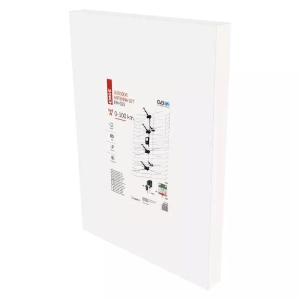 Kültéri antenna EM-025, 0–100 km, DVB-T2, DAB, LTE/4G szűrő J0665