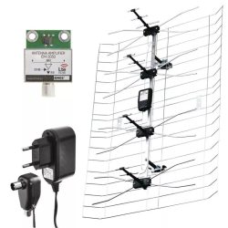   Kültéri antenna EM-030, 0–100 km, DVB-T2, DAB, LTE/4G szűrő J0666
