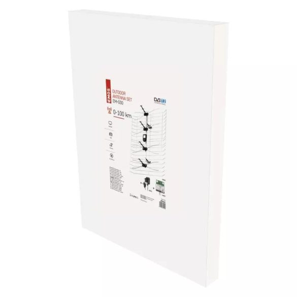 Kültéri antenna EM-030, 0–100 km, DVB-T2, DAB, LTE/4G szűrő J0666