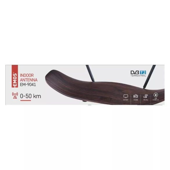 Szobaantenna EM-9041, 0–50 k, DVB-T2, DAB, FM, LTE/4G szűrő J0682