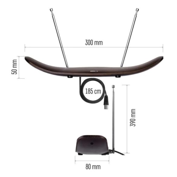 SZOBAANTENNA CITY WOOD–C500 DVB-T2, DAB, FM, LTE/4G/5G szűrő