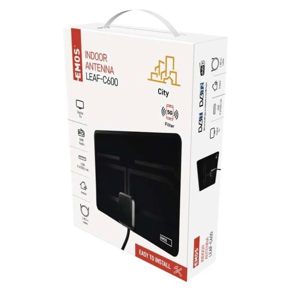 SZOBAANTENNA  CITY LEAF-C600, DVB-T2, DAB, LTE/4G/5G szűrő