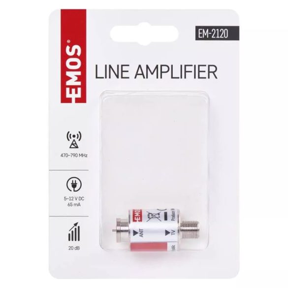 EMOS DVB-T/T2 antenna előerősítő 20dB J5709