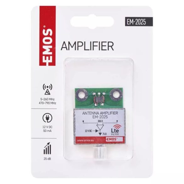 EMOS Antenna előerősítő 25dB VHF/UHF J5802